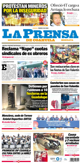 Cover of La Prensa de Coahuila