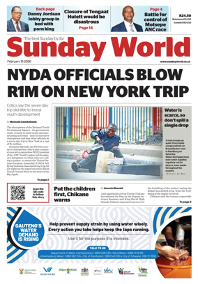 Cover of Sunday World (South Africa)