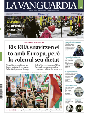 Cover of La Vanguardia (Catalonia - 1st edition)