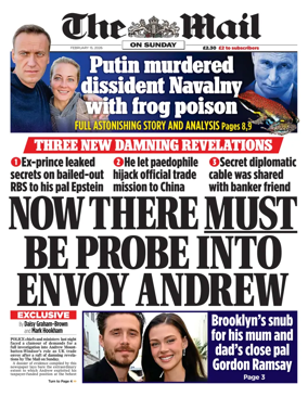 Cover of The Mail on Sunday