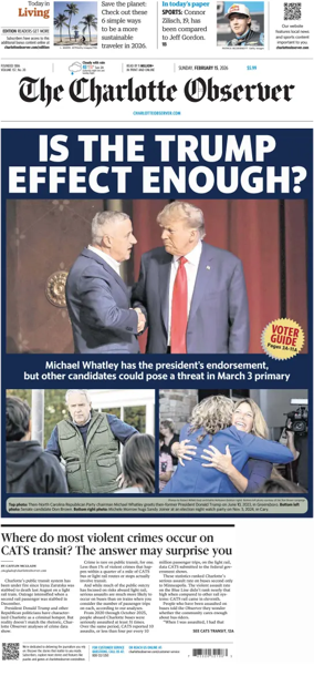 Cover of The Charlotte Observer (Sunday)