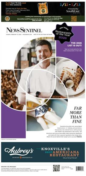 Cover of Knoxville News Sentinel