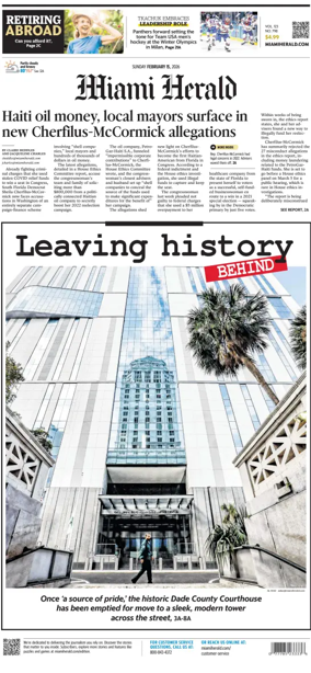 Cover of Miami Herald (Sunday)