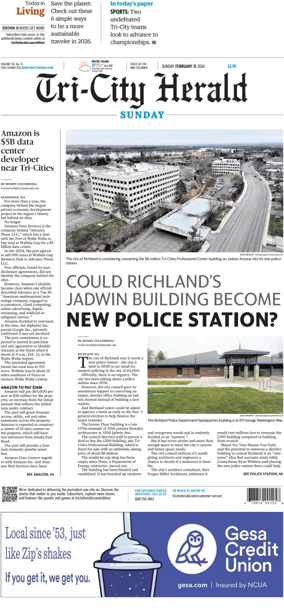 Cover of Tri-City Herald (Sunday)