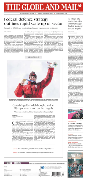 Cover of The Globe and Mail (BC Edition)