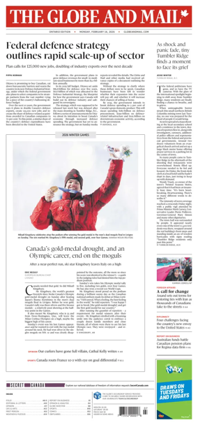 Cover of The Globe and Mail (Ontario Edition)