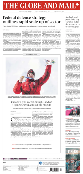 Cover of The Globe and Mail (Ottawa/Quebec Edition)