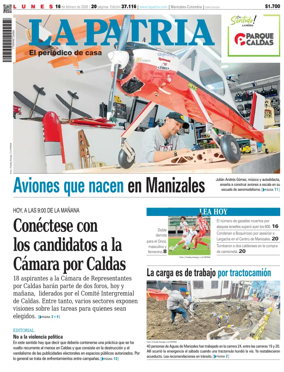 Cover of La Patria (Colombia)