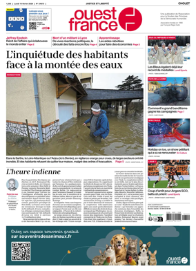 Cover of Ouest France (Cholet)