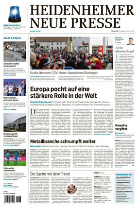 Cover of Heidenheimer Neue Presse