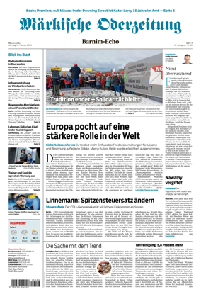 Cover of Markische Oderzeitung Eberswalde