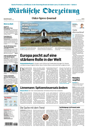 Cover of Markische Oderzeitung Eisenhuttenstadt