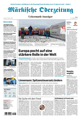 Cover of Markische Oderzeitung Uckermarkanzeiger