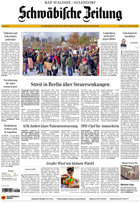 Cover of Schwabische Zeitung (Bad Waldsee / Aulendorf)
