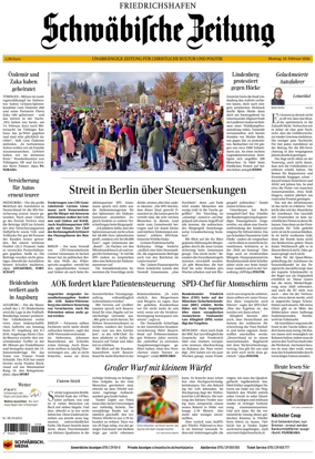 Cover of Schwabische Zeitung (Friedrichshafen)