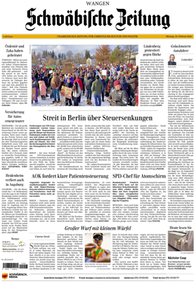 Cover of Schwabische Zeitung (Wangen)