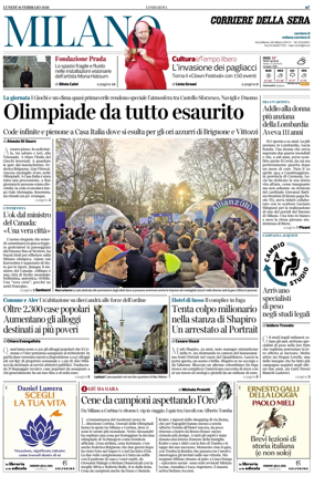 Cover of Corriere della Sera (Milano)