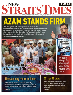 Cover of New Straits Times