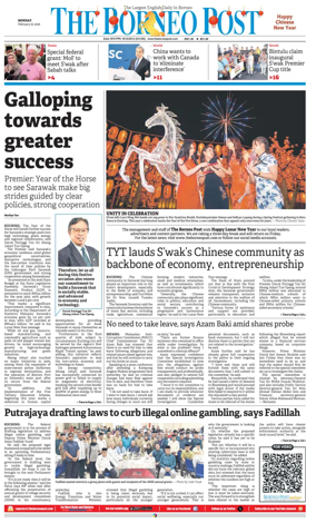 Cover of The Borneo Post (Sarawak)