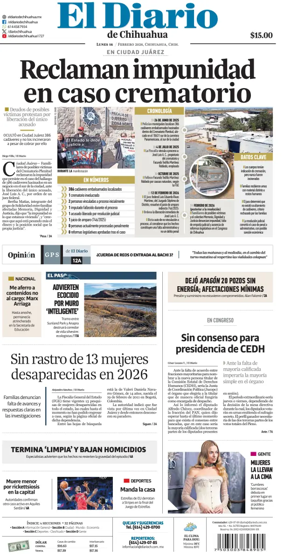 Cover of El Diario de Chihuahua