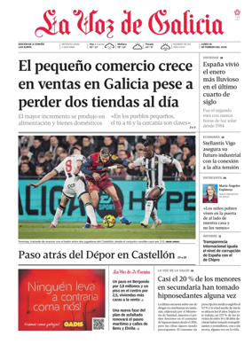 Cover of La Voz de Galicia (A Coruna)