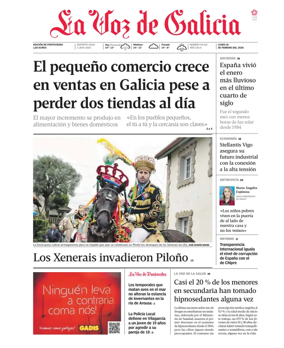 Cover of La Voz de Galicia (Pontevedra)