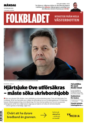 Cover of Folkbladet Vasterbotten