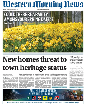 Cover of Western Morning News