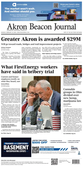 Cover of Akron Beacon Journal