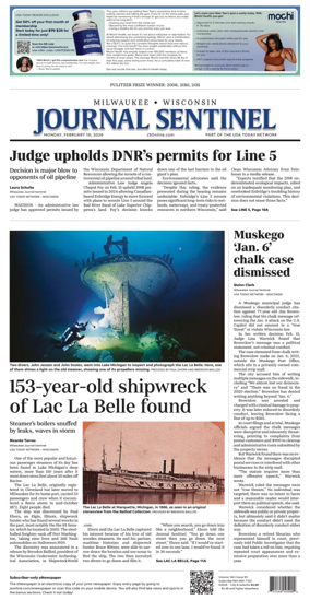 Cover of Milwaukee Journal Sentinel