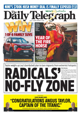 Cover of The Daily Telegraph (Sydney)