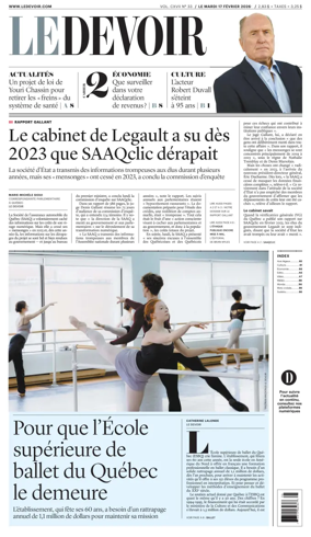 Cover of Le Devoir