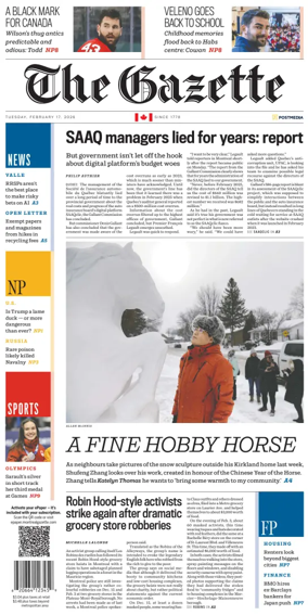 Cover of Montreal Gazette