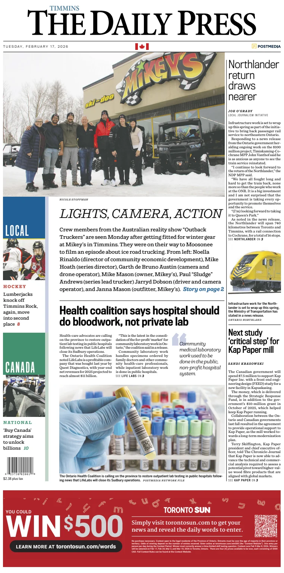 Cover of The Daily Press (Timmins)