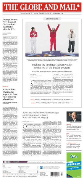 Cover of The Globe and Mail (Ontario Edition)