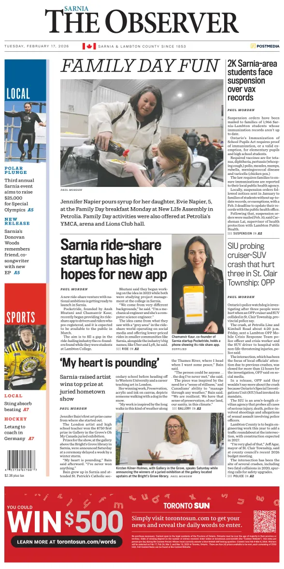 Cover of The Observer (Sarnia)