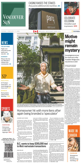 Cover of Vancouver Sun