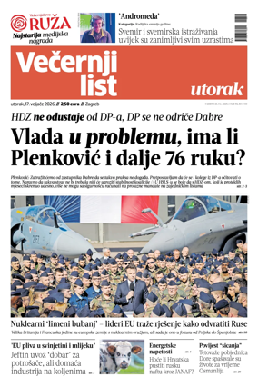 Cover of Vecernji list - Zagreb