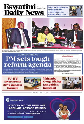 Cover of Eswatini Daily News