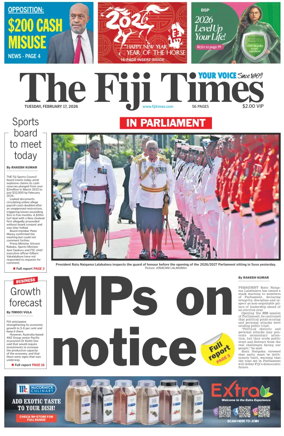 Cover of The Fiji Times