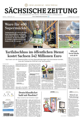 Cover of Sachsische Zeitung (Freital Dippoldiswalde & Osterzgebirge)
