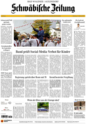 Cover of Schwabische Zeitung (Bad Waldsee / Aulendorf)