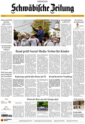 Cover of Schwabische Zeitung (Ehingen)