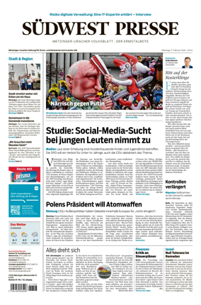 Cover of Sudwest Presse - Metzinger Uracher Volksblatt - Der Ermstalbote