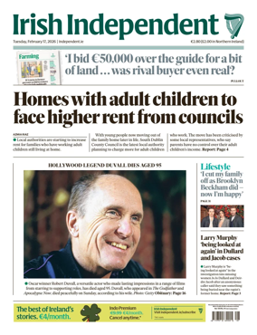 Cover of Irish Independent