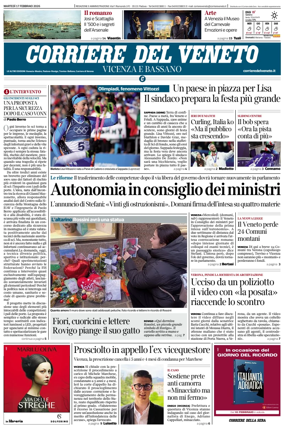 Cover of Corriere del Veneto (Vicenza e Bassano)