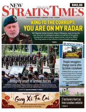 Cover of New Straits Times