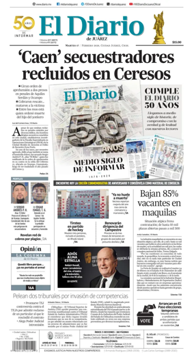 Cover of El Diario de Juarez