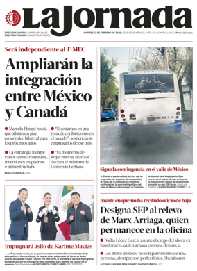 Cover of La Jornada