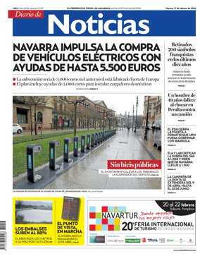 Cover of Diario de Noticias (Spain)